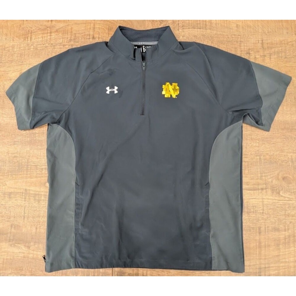 Under Armour Notre Dame Fighting Irish Short Sleeve 1/4 Zip Pullover Men's XL UA